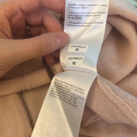 Escada Cashmere Wool Sleeveless Sweater Top Neutral Light Pink Women’s Size XL - Picture 8 of 8